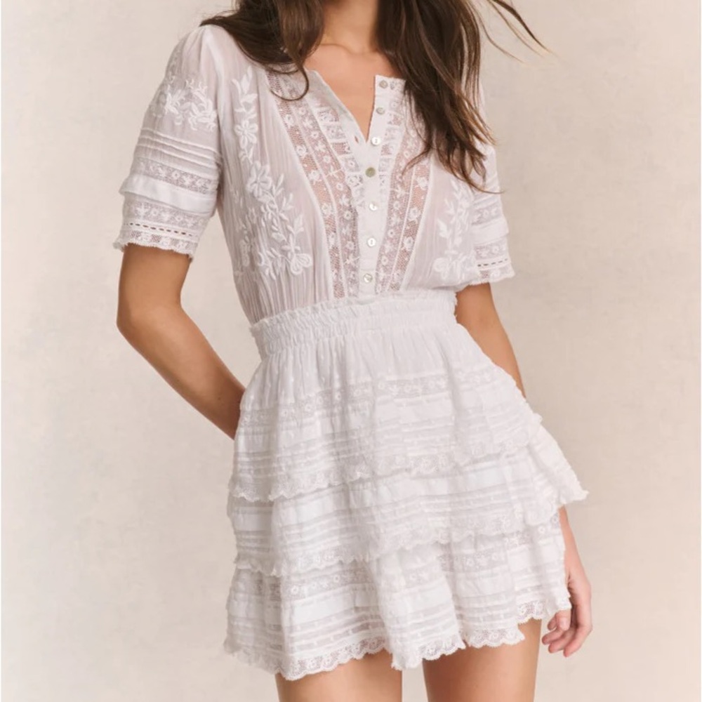 LoveShackFancy Quincy Heritage Mini Dress
